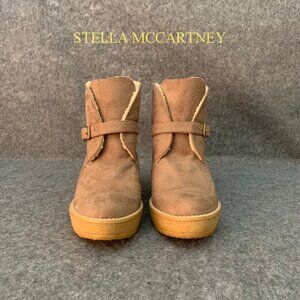 STELLA McCARTNEY Faux Shearling Gum Wedge Ankle Boots